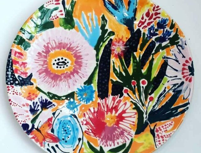 Colorful abstract floral pattern.