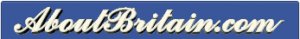 White stylized text 'AboutBritain.com' against a blue background.