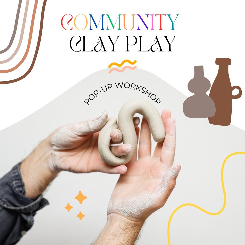Hands holding clay