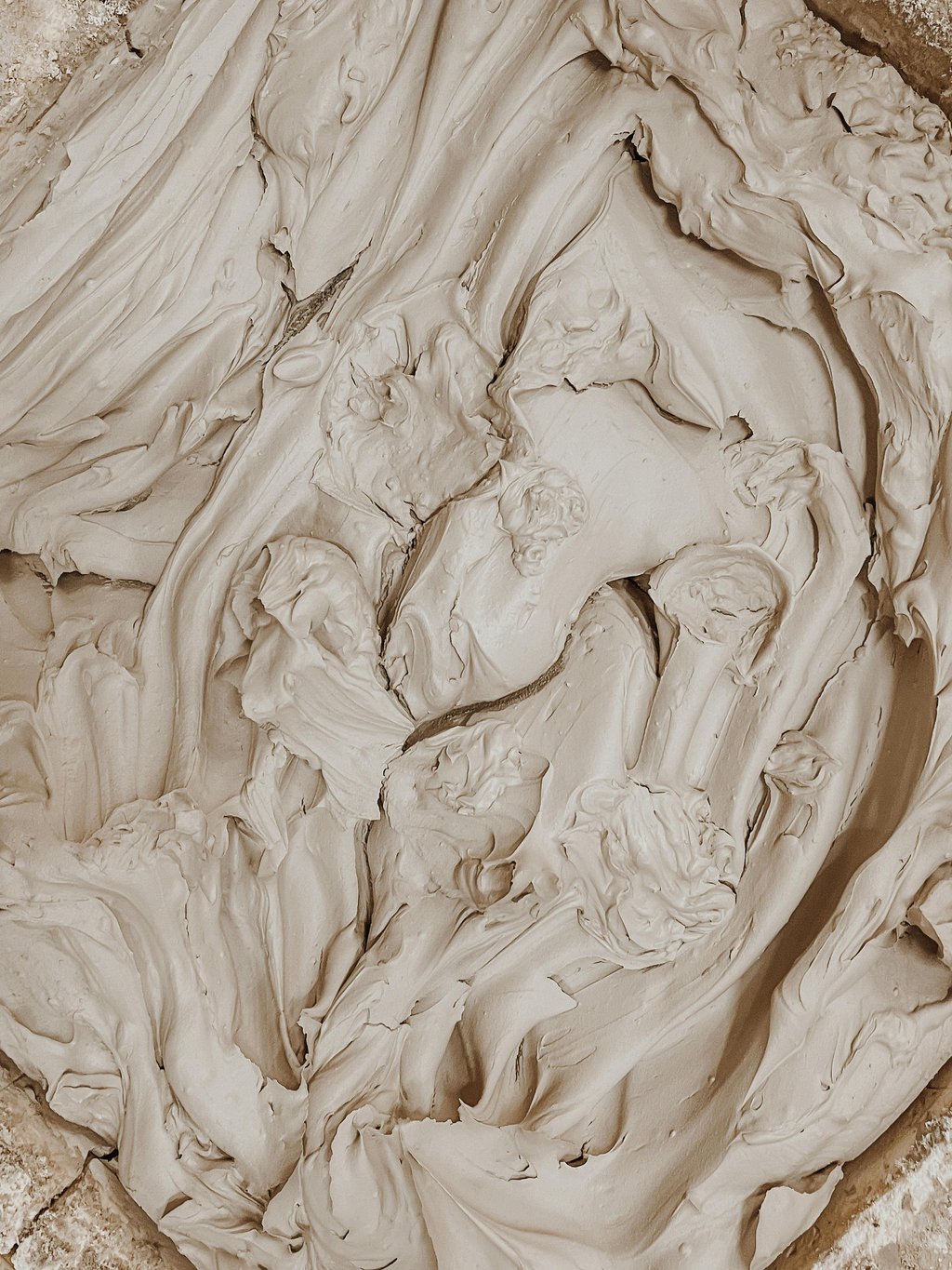 Close-up of creamy frosting